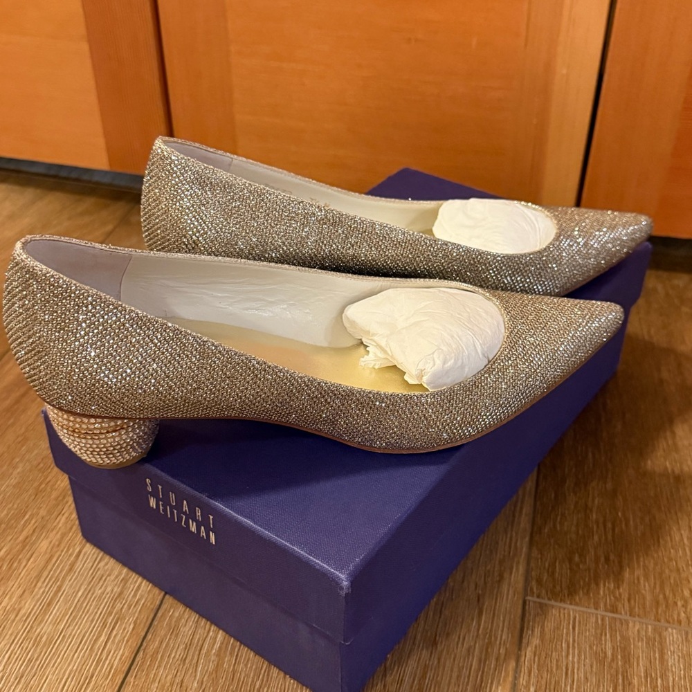 Stuart Weitzman Heels Gold Size 7.5